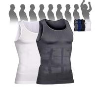 Selure Shaping Tank Men,Selure Compression Shirt,Compression Shaping Tank 2.0 Top Mens Big And Tall(White+Gray,X-Large)
