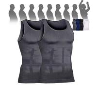 Selure Shaping Tank Men,Selure Compression Shirt,Compression Shaping Tank 2.0 Top Mens Big And Tall(2 Gray,X-Large)