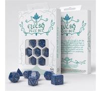SELV10 - SET 7 DADI - ELVISH DICE SET: COBALT & SILVER