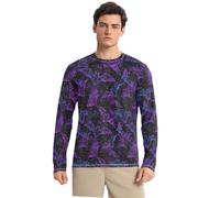 Selva Bat Galaxy Purple Black - Camicia da bagno da uomo UPF 50+, traspirante, elastica, a maniche lunghe, da spiaggia, Selva Pipistrello Galassia Viola Nero, X-Large