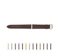 SELVA Cinturino di ricambio per smartwatch, in pelle, 14-24 mm, prodotto in Germania, Moka con fibbia in argento, 22 mm, cinghia