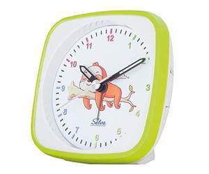 SELVA Sveglia al Quarzo, Perfetta per la Scuola Verde/Bianco. Sneaking Secondo Silenzioso, analogico, per Bambini, quadrante colorato con Luce/Ripetizione Allarme