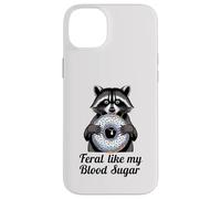 selvaggio come il mio zucchero nel sangue carino procione mangiare ciambella diabete Custodia per iPhone 14 Plus