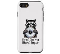 selvaggio come il mio zucchero nel sangue carino procione mangiare ciambella diabete Custodia per iPhone SE (2020) / 7/8