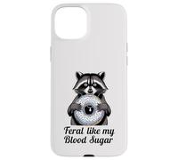 selvaggio come il mio zucchero nel sangue carino procione mangiare ciambella diabete Custodia per iPhone 15 Plus