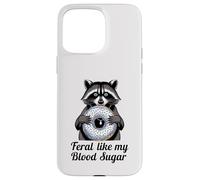 selvaggio come il mio zucchero nel sangue carino procione mangiare ciambella diabete Custodia per iPhone 15 Pro Max