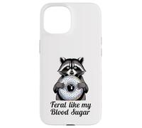 selvaggio come il mio zucchero nel sangue carino procione mangiare ciambella diabete Custodia per iPhone 15