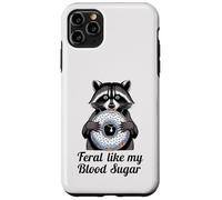 selvaggio come il mio zucchero nel sangue carino procione mangiare ciambella diabete Custodia per iPhone 11 Pro Max