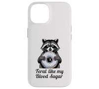 selvaggio come il mio zucchero nel sangue carino procione mangiare ciambella diabete Custodia per iPhone 14