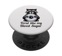 selvaggio come il mio zucchero nel sangue carino procione mangiare ciambella diabete PopSockets PopGrip Adesivo