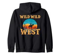Selvaggio Selvaggio West Cowboy Silhouette Saguaro Cactus Tramonto Felpa con Cappuccio