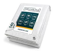 Selvara Telo impermeabile esterno 140g/m² Premium Line | Telo occhiellato 1,5m x 6m | Telo impermeabile bianco | Resistente ai raggi UV e agli strappi | Telone multifunzionale per la protezione