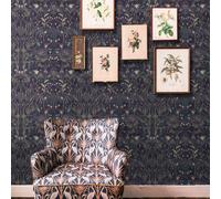 Selvatico Fiore Giardino Castello Carta da Parati Indigo Wfg / Nig / Wp Angelo