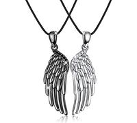 SELVFZ 2 Pz/set Squisito Angelo Ali Coppia Collana Piuma Pendente Clavicola Catena Dei Monili Decorazione Regali Per Ragazze