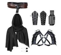 SELVFZ Accessori per costume medievale da soldato cavalleresco con bretelle in pelle e vestito essenziale da combattimento per eventi a tema costume da cavaliere medievale