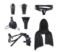 SELVFZ Accessori per costume medievale da soldato cavalleresco con bretelle in pelle e vestito essenziale da combattimento per eventi a tema costume da cavaliere medievale