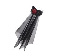 SELVFZ Accessorio per testa di Halloween, velo in pizzo nero con clip per capelli invisibile, decorazione per capelli per feste da ballo, velo nero regolabile