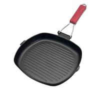 SELVFZ Bistecchiera pieghevole con rivestimento antiaderente Picnics Grigliate Padelle con manico per la conservazione e la cottura interna della stufa pancetta Pan