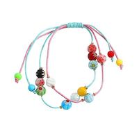 SELVFZ Braccialetti intrecciati a mano multistrato braccialetto intrecciato girocollo perline collana braccialetto per donne ragazze uso quotidiano