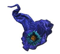 SELVFZ Cappello da strega da donna con fiore regolabile e staccabile per Halloween, cosplay e feste a tema
