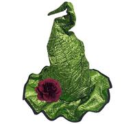 SELVFZ Cappello da strega da donna con fiore regolabile e staccabile per Halloween, cosplay e feste a tema