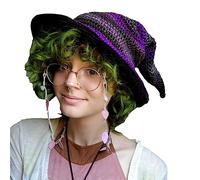 SELVFZ Cappello da strega di Halloween Cappello da mago per feste Copricapo Cappello da diavolo Puntelli Cosplay Accessori decorativi per donne adulte Uomini Cappelli Cosplay di Halloween per donne