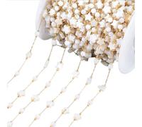 SELVFZ Catena personalizzabile sfaccettata variopinta dell'acciaio inossidabile dell'accessorio della catena del tallone con le perle variopinte 1m per la fabbricazione