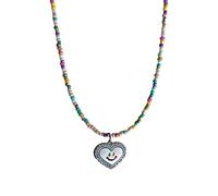 SELVFZ Collana con ciondolo a forma di stella/nuvola/cuore, collana alla moda, collana girocollo alla clavicola, collana girocollo con perline colorate, collana a catena per clavicola, catena per