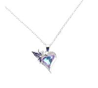 SELVFZ Collana girocollo regolabile con farfalla e cuore di cristallo, accessorio versatile per gli appassionati di moda
