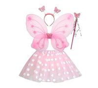 SELVFZ Costume da principessa delle fate, con bacchetta magica e tutù, fascia per capelli per feste di compleanno, Halloween, feste per bambini, scenografie, principesse, travestimenti per giochi di
