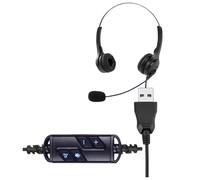 SELVFZ Cuffie USB per PC con microfono a cancellazione del rumore e controlli in linea per una comunicazione chiara Cuffie leggere con riduzione del rumore