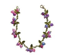 SELVFZ Dolce Primavera Pianta Bracciali Per Le Donne Dichiarazione Vintage Perline Colorate Cranberry Foglie Del, Misura unica, come descritto