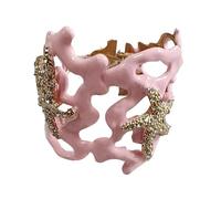 SELVFZ Elegante bracciale rigido con struttura coralli, accessorio per gioielli con vestibilità comoda, per uso quotidiano e feste, facile da indossare