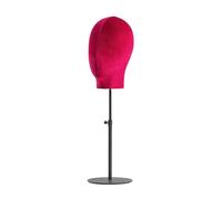 SELVFZ Espositore a perno con base in metallo retrattile, in velluto, testa di manichino, modello per cappelli e parrucche, espositore per parrucchieri