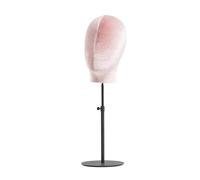 SELVFZ Espositore a perno con base in metallo retrattile, in velluto, testa di manichino, modello per cappelli e parrucche, espositore per parrucchieri