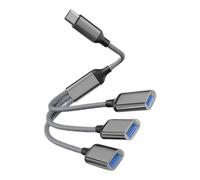SELVFZ Hub in lega di tipo C con 3 porte USB cavo intrecciato tipo C a 3 USB2.0 OTG adattatore splitter cavo dati tipo C a hub USB