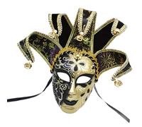 SELVFZ Masquerade Pieno Viso Con Campane Commedia Commedia Per Le Donne Uomini Mascherata Proms Halloween Costume Accsessory Halloween