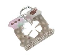 SELVFZ Portachiavi a forma di nota musicale cava, alla moda, con ciondolo a forma di fumetto, adatto per l'uso quotidiano, portachiavi a tema artistico, E, Taglia unica