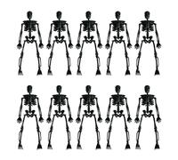 SELVFZ Set di 10 decorazioni a scheletro di Halloween, statuine di scheletro per decorazioni per la casa inquietanti e accessori per feste