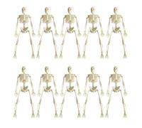 SELVFZ Set di 10 decorazioni a scheletro di Halloween, statuine di scheletro per decorazioni per la casa inquietanti e accessori per feste