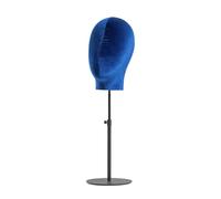 SELVFZ Supporto a clip con base in metallo retrattile, testa manichino in velluto, modello cappello e parrucche, supporto per parrucca, espositore per parrucchieri