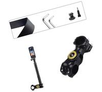 SELVFZ Supporto per action camera da bici e moto, con angolo di rotazione a 360°, marcatura da 22,50 cm a 120 cm, morsetto estensibile per fotocamera