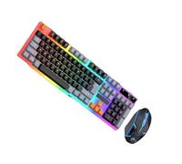 SELVFZ Tastiera da gioco e tastiera combinata retroilluminata a LED a 104 tasti, tastiera meccanica con cavo USB per tastiere da gioco per PC portatili