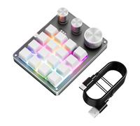 SELVFZ Tastiera programmabile USB a 16 tasti con 3 manopole, design meccanico hotswap, ideale per giochi e ufficio, tastiera meccanica hotswap