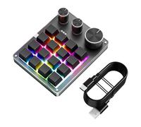 SELVFZ Tastiera programmabile USB a 16 tasti con 3 manopole, design meccanico hotswap, ideale per giochi e ufficio, tastiera meccanica hotswap