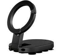 Selvotran Supporto per telefono nero 3 in 1, supporto ad adsorbimento in metallo con 18 piccole ventose, supporto pieghevole a 360 gradi multi angolo regolabile per cruscotto auto, scrivania, casa e