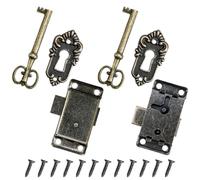 Selyse 2 lucchetti antichi per armadi con chiavi, serratura decorativa per ante dell'armadio, cassetta delle lettere, armadietti, cassette degli attrezzi, viti incluse (marrone verde)