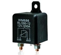 Selyse Relè di avviamento e separazione batteria 200A 12V DC a 4 pin ad alte prestazioni per auto, barche e veicoli da costruzione - Interruttore relè ON/OFF RL/180