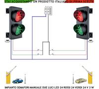 Semafori Luce Rossa e Verde Ricambio Impianto 2 Semafori 2 Schede 24 Led 24 Vac