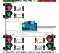 Semaforo 2 Luci Led Rossa Verde 230 V 3 Ingressi Gestione Arrivo Uscita Parcheg.